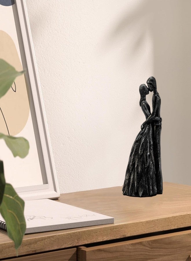 Prettidecor هدية زفاف مميزة من بريتيديكور، تمثال قبلة حب للعروسين، تماثيل سوداء، هدايا لغرفة المعيشة وغرفة النوم، ديكور منزلي للطاولة والرف. - Image 5
